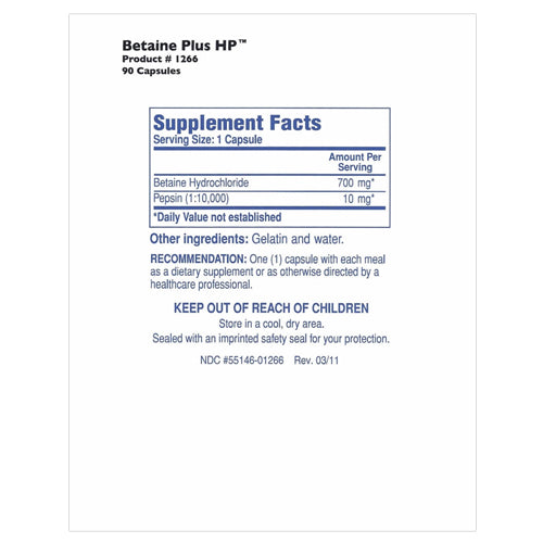 Betaine Plus HP -90 Capsules