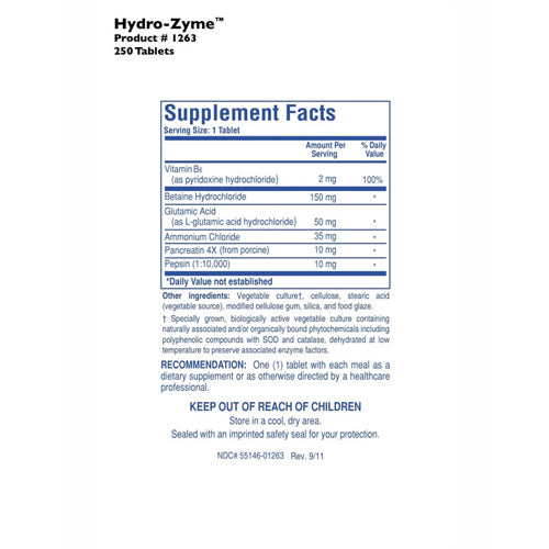Hydrozyme - 250 Tablets