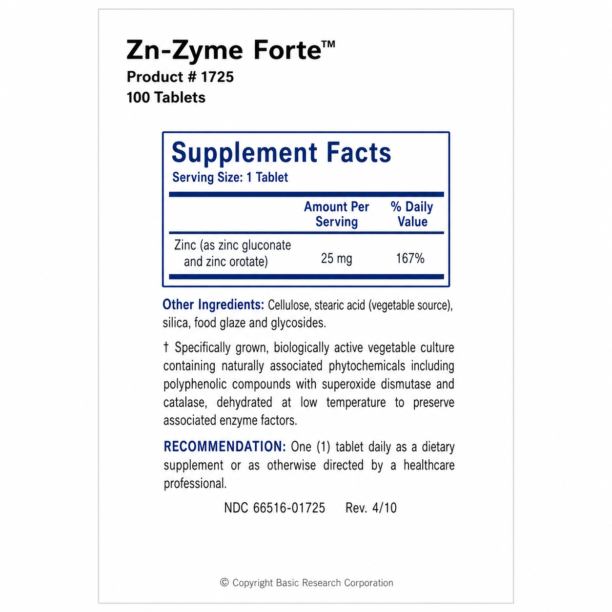 Zn-zyme Forte-100 Tablets