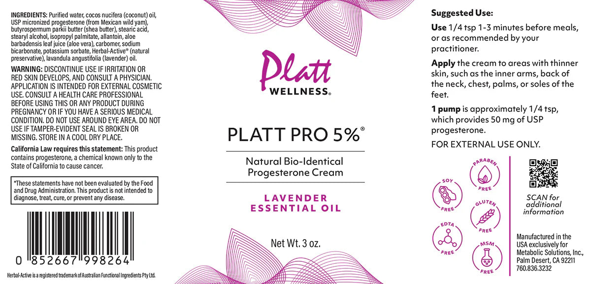 Platt Pro 5% with lavender essential oil- 3oz