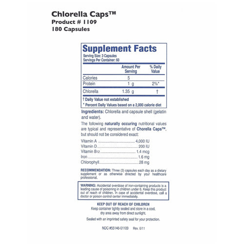 Chlorella Caps - 180 Capsules