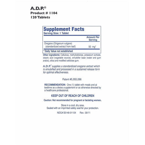 A.D.P (oil Of Oregano) 120 Tablets
