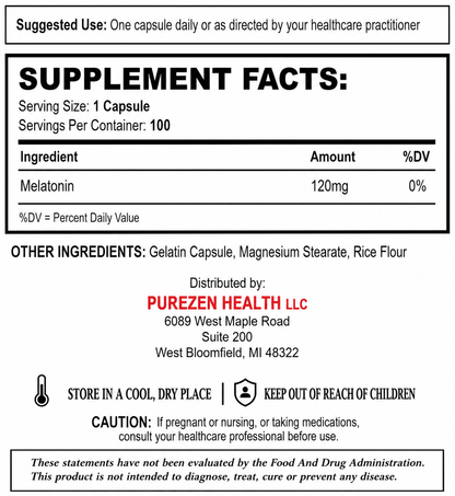 Zen Melatonin 120mg - 100 Capsules