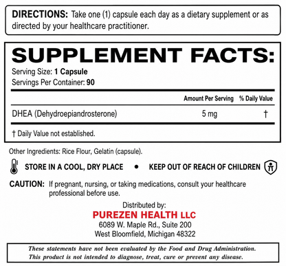 DHEA 5mg- 90 capsules