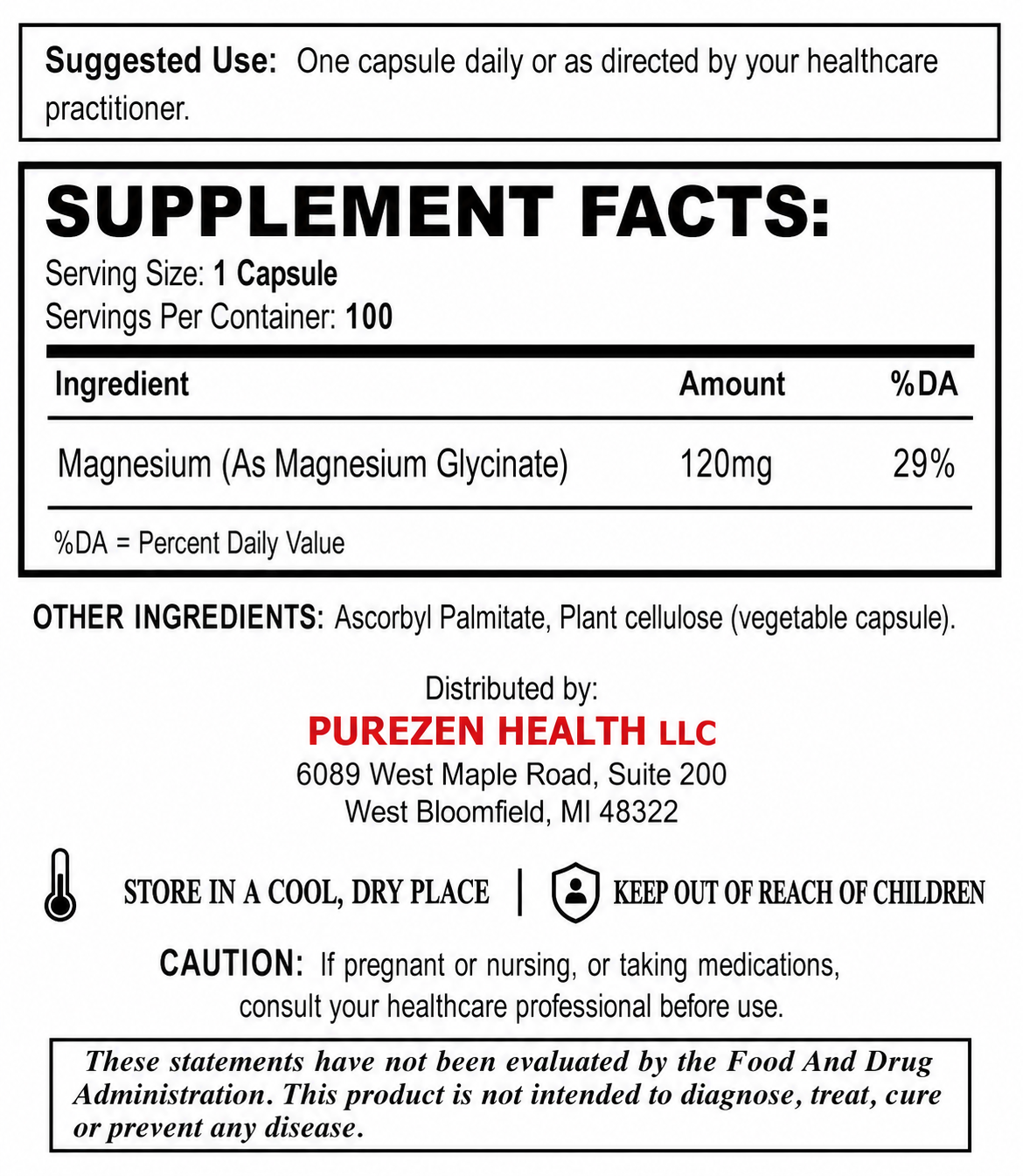 Mag-Zen 120- 100 Capsules