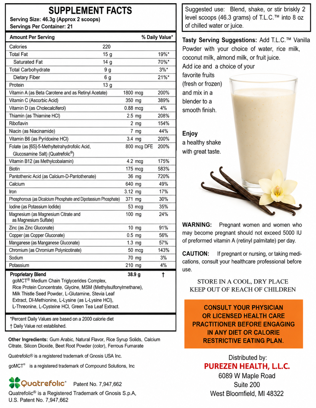 Total Liver Care (TLC) Vanilla- 965 Grams