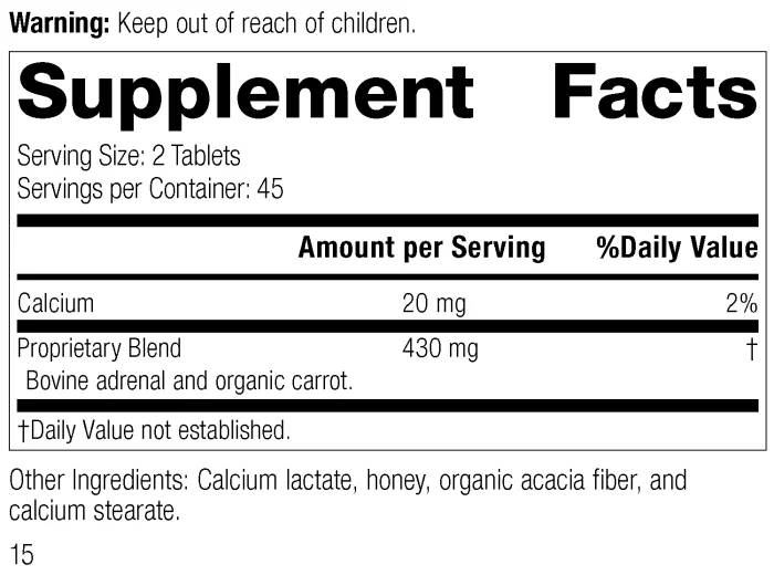 Adrenal Desiccated - 90 Tablets