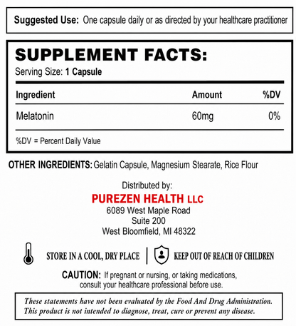 Zen Melatonin 60mg - 180 Capsules