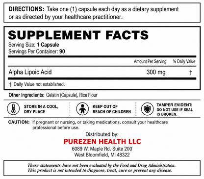 Alpha Lipoic Acid- 90 Capsules