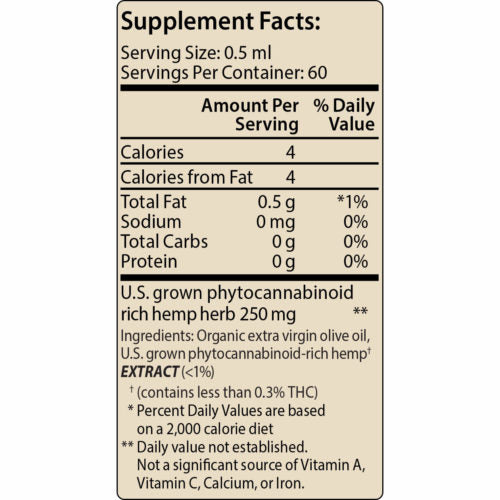 Hemp Extract Oil Unflavored 1oz
